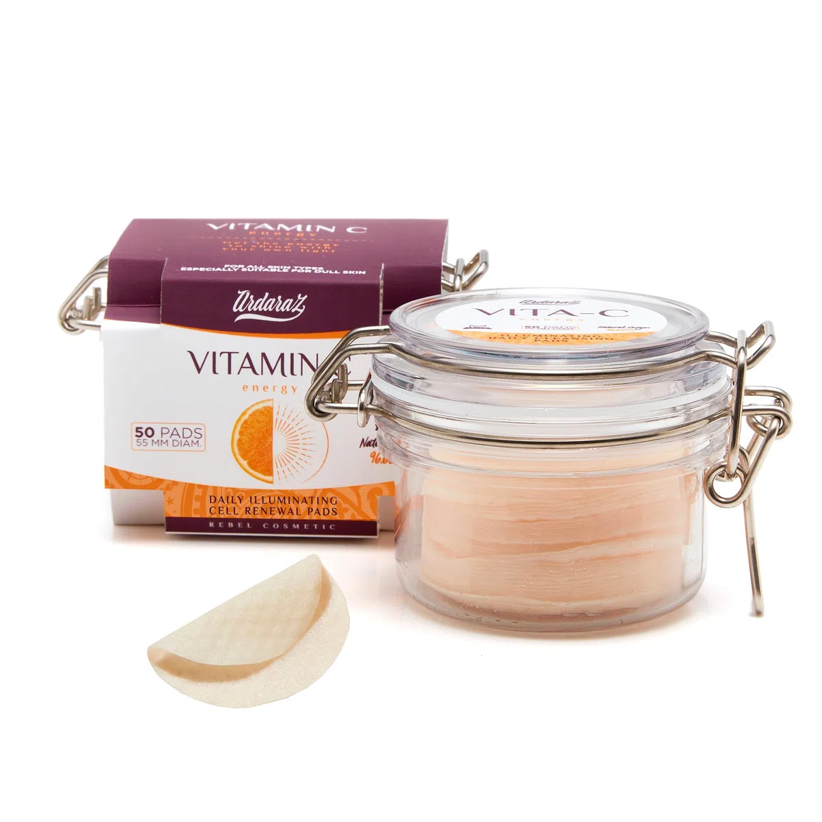 Ardaraz Dischetti di Rinnovamento Cellulare con Vitamina c e Acido Glicolico. Dischetti Antimacchia imbevuti di tonico esfoliante viso delicato. Peeling Chimico Viso uso quotidiano. 50 pz