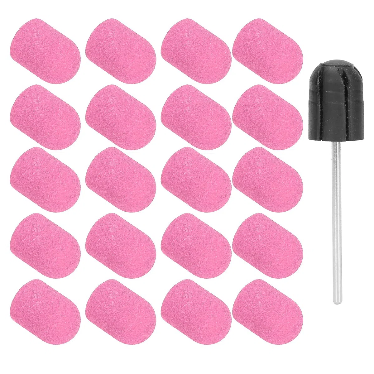 Tappo Abrasivo per Nail Art e Blocchetti di Punte per Trapano, Set di Nastri Abrasivi per Levigatura, Testine Lucidanti Strumento per Pedicure e Manicure (Rosa)