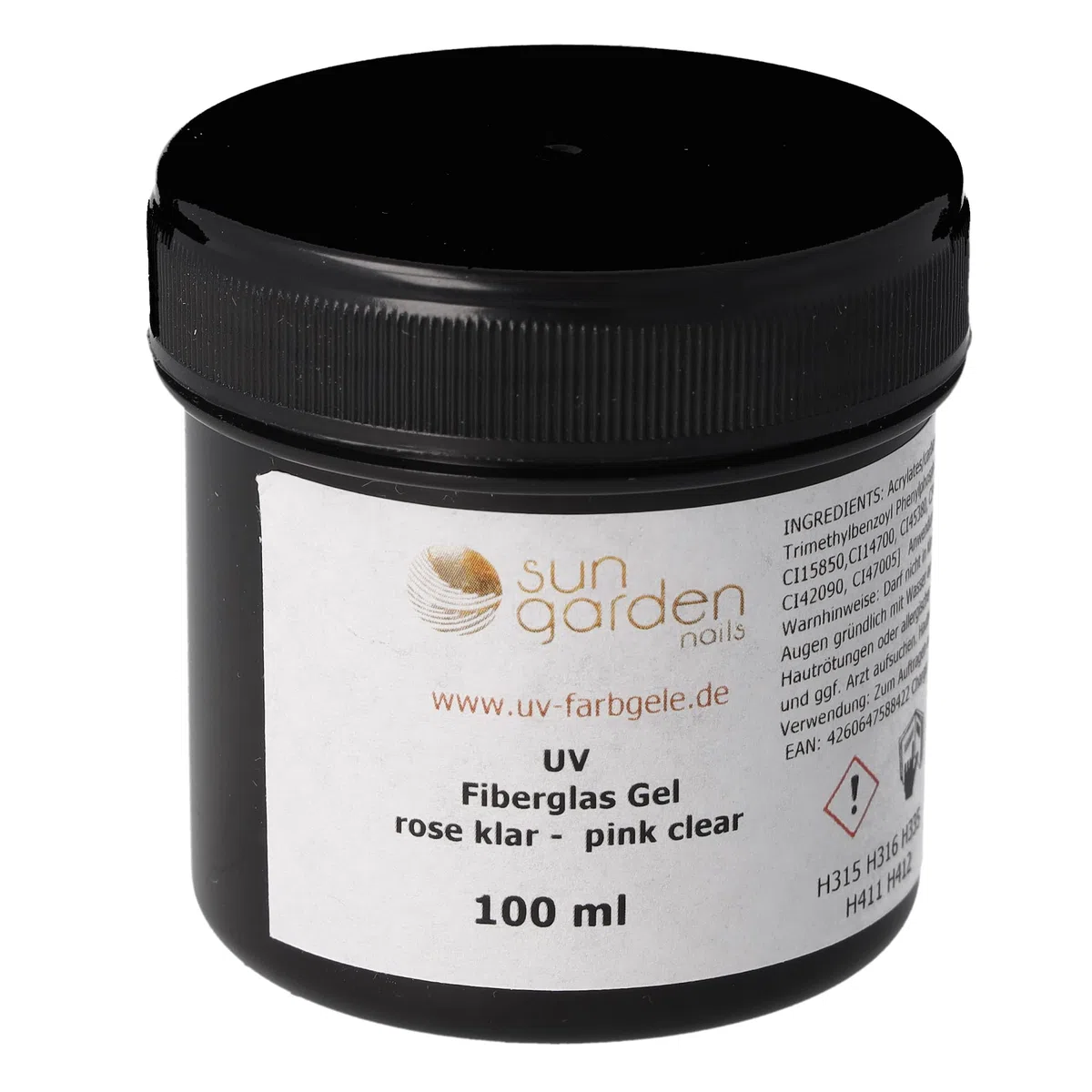 Sun Garden Nails Gel in Fibra di Vetro Rosa Trasparente, 100 ml, Gel Strutturante UV per Unghie