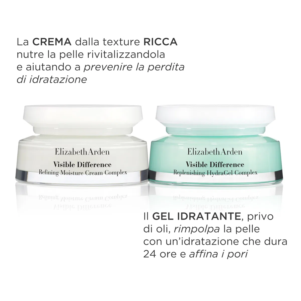 Elizabeth Arden - Visible Difference, Gel Viso Idratante, con Acido Ialuronico e Vitamina E, per un'Idratazione Intensa, Leviga e Uniforma la Pelle, Texture Leggera - 75 ml