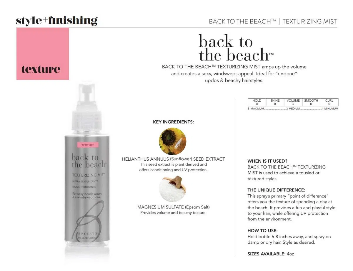 Brocato Back to the Beach Texturizing Mist(4 oz) by Brocato
