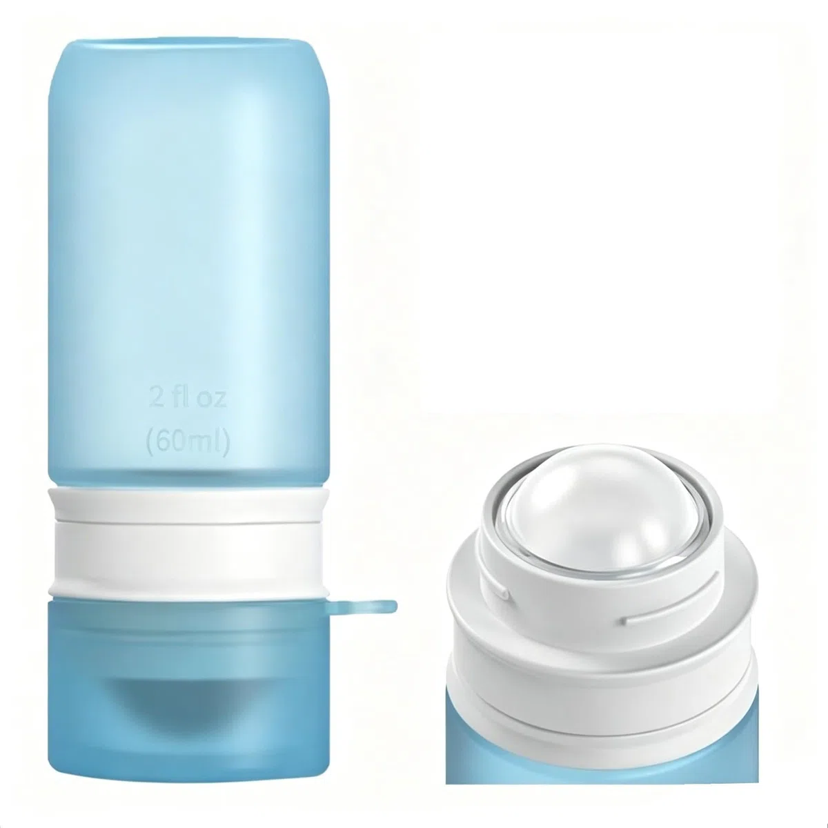 Zouwel Applicatore per crema solare per bambini, applicatore portatile in silicone da 60 ml, compatibile con creme solari Solar Buddies, roll-on crema solare roll-on ricaricabile, set di bottiglie da