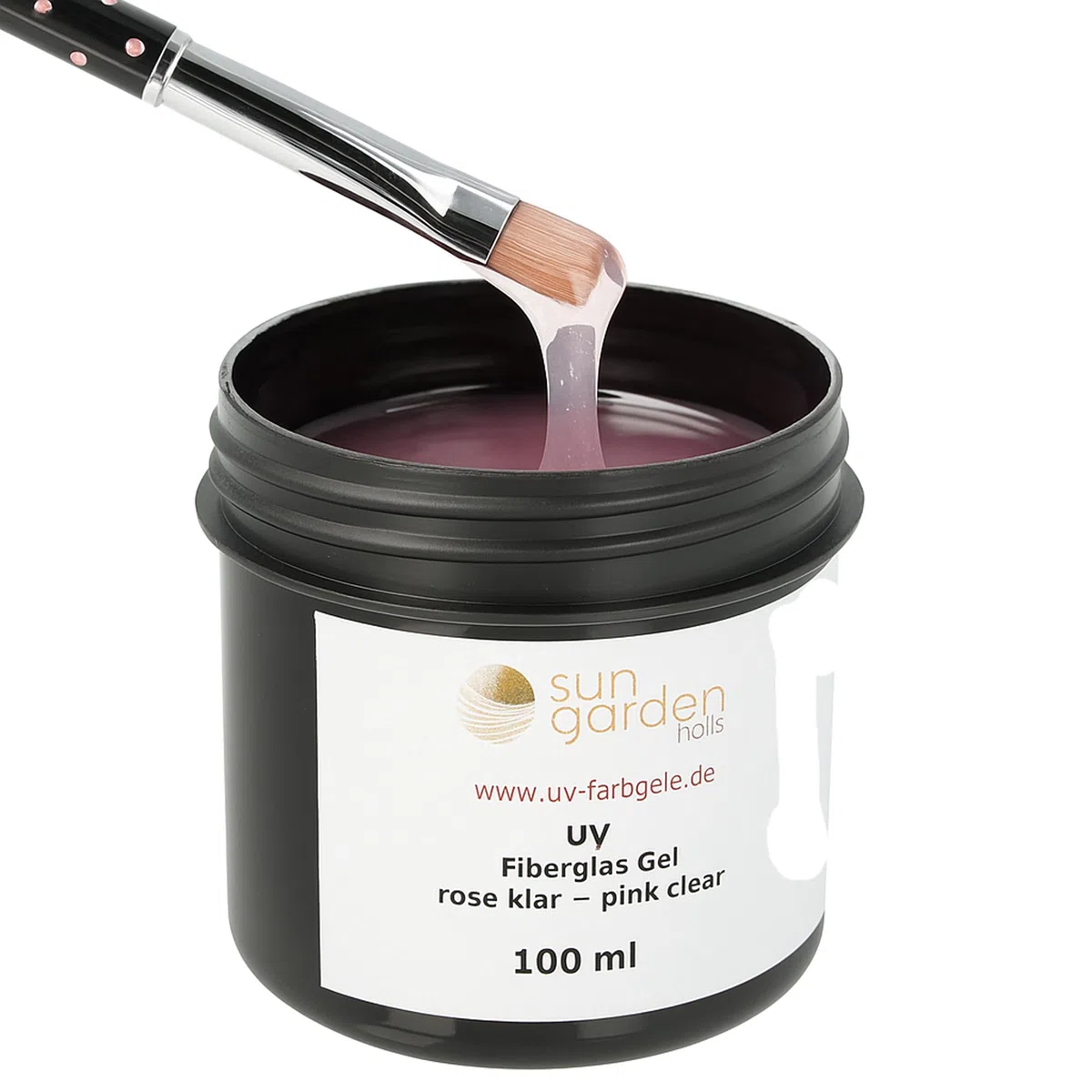 Sun Garden Nails Gel in Fibra di Vetro Rosa Trasparente, 100 ml, Gel Strutturante UV per Unghie