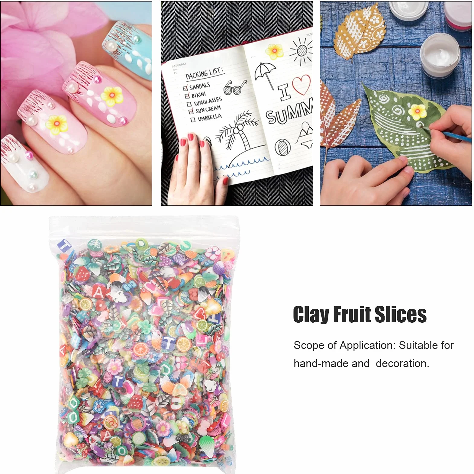3000 pezzi di fette di frutta per nail art, forniture per slime di frutta, perline di argilla fai da te, argilla impermeabile fai da te per lavori fai da te, creazione di slime e decorazione per telef