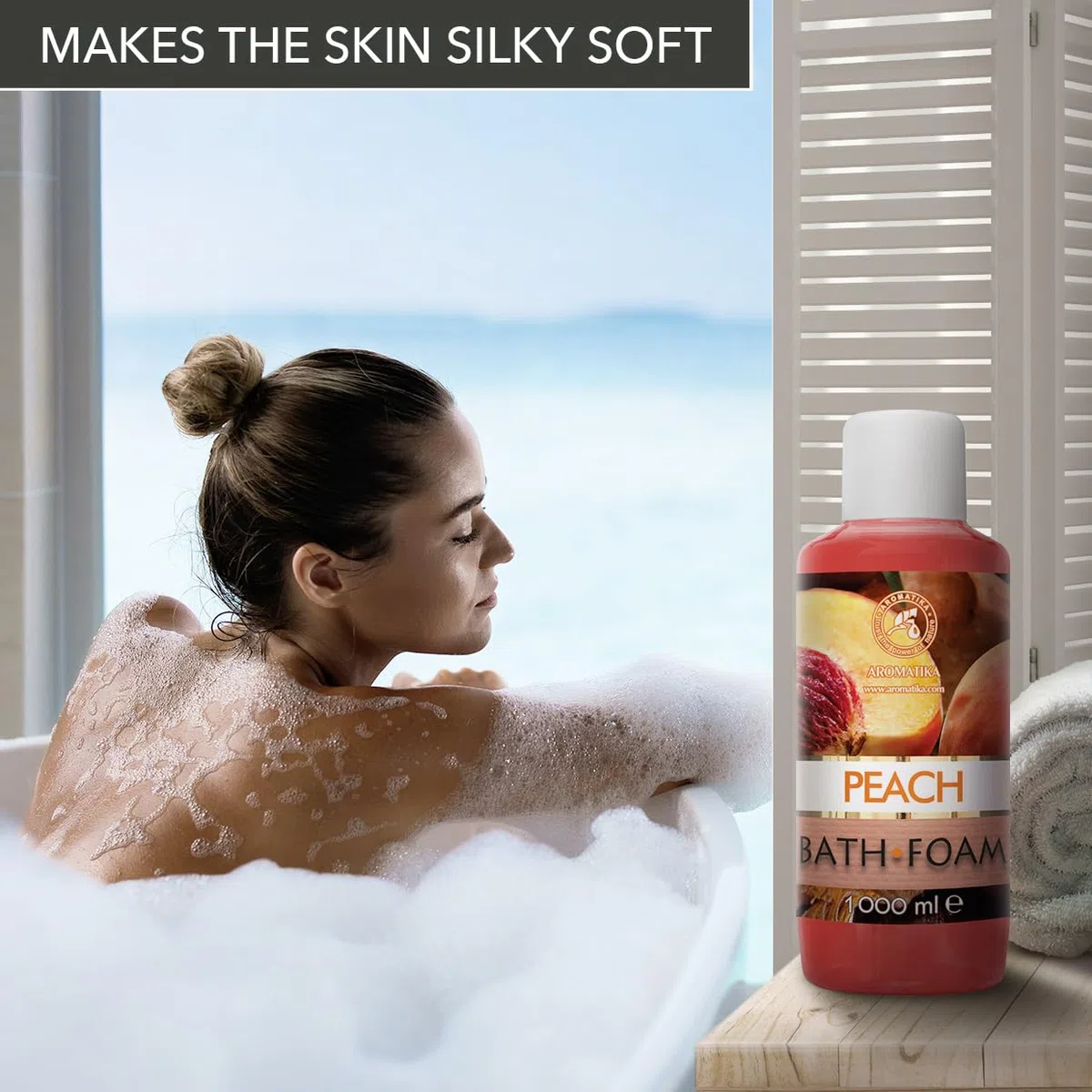 Bagno Schiuma Pesca 1000 ml - Cura del Corpo - Bellezza - Bagno - Idratazione della pelle - Odore Fruttato - Aromaterapia - Bagnoschiuma - Bath foam Peach