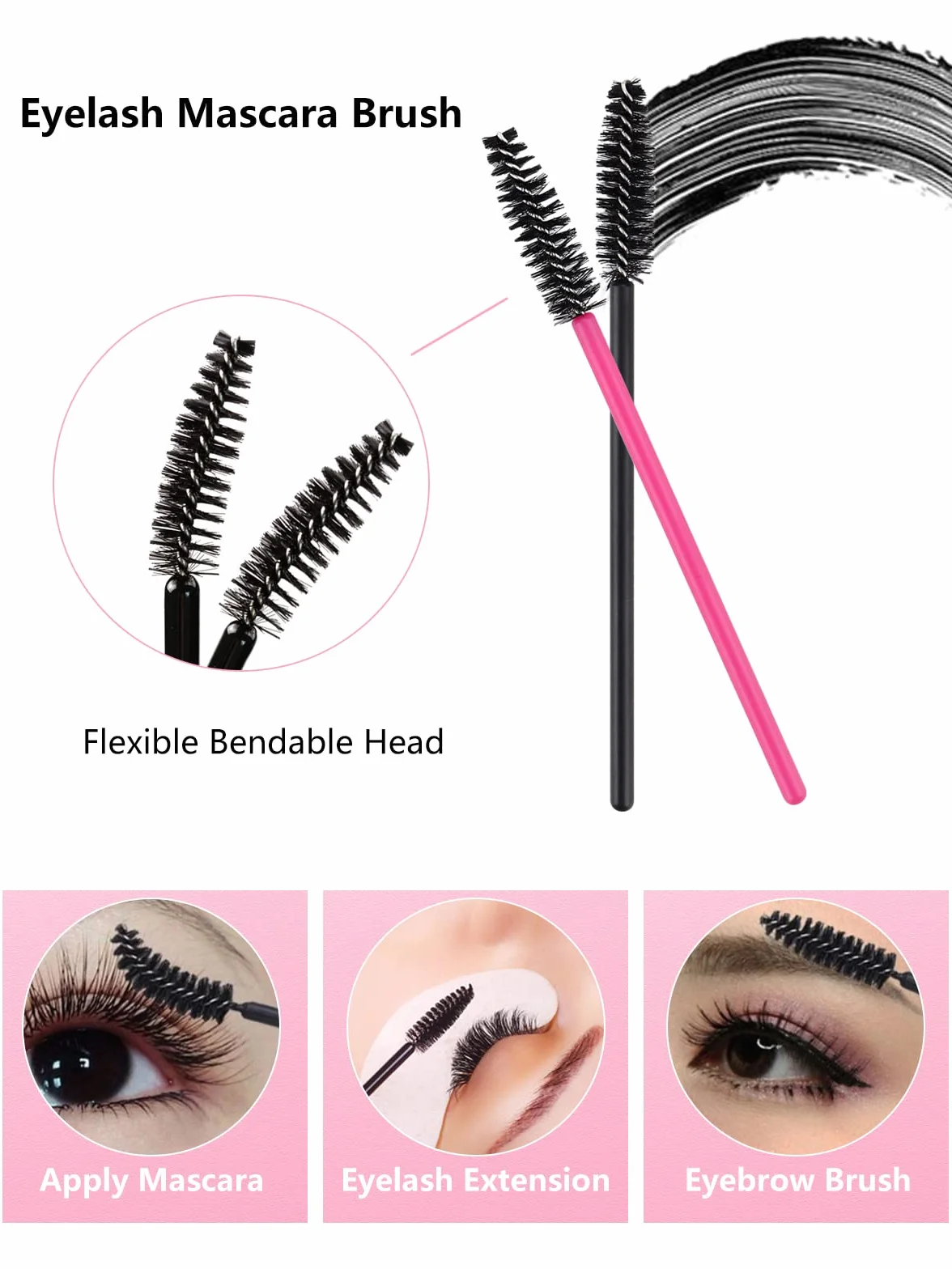 LIONVISON Applicatori di Trucco Usa e Getta, Palette di Miscelazione Trucco con Spatola e 262 PCS Pennello, Bacchette Mascara Lip Eyeliner Spazzole Capelli Clip