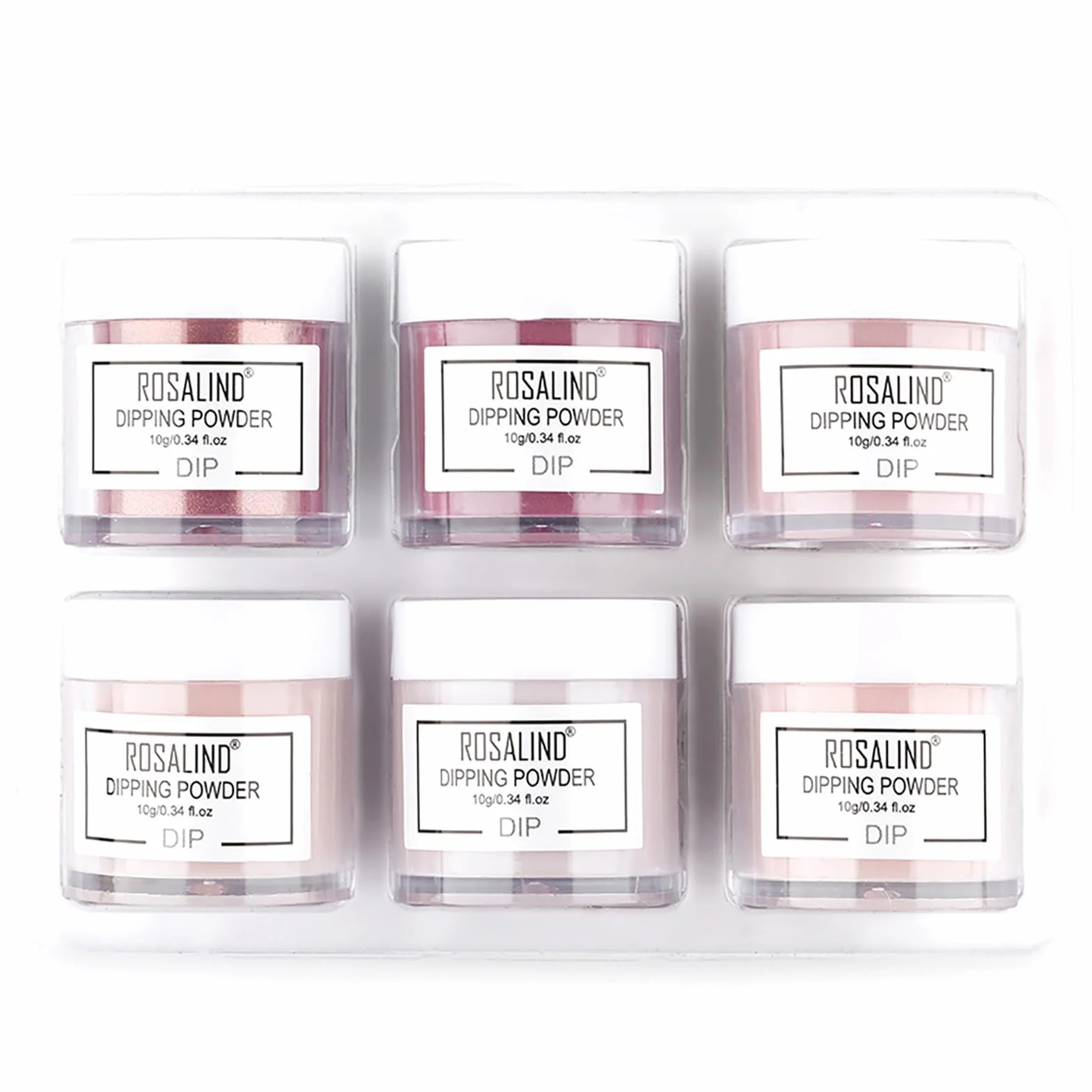 6 Colori Polvere da Immersione Kit, Smalto in Polvere Dip Powder Nails Kit Polvere per Unghie Rosso Rosa Nudo Nails Kit per Chiodo Art Decorazioni Unghie- Manicure Set Donna