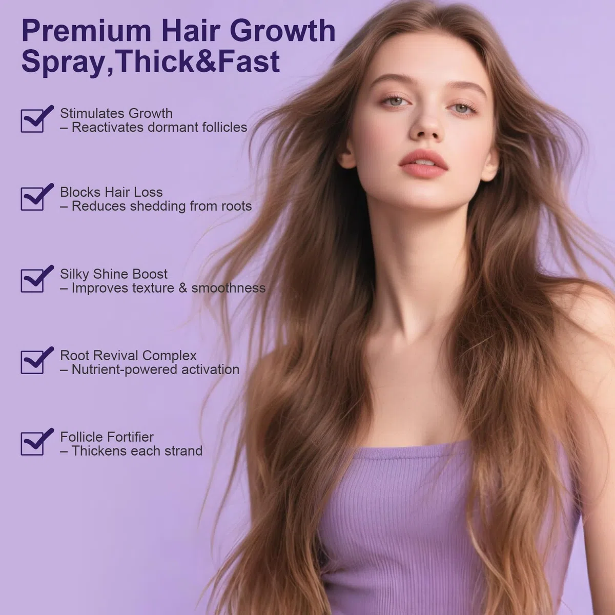 Siero Crescita Capelli, spray capelli per uomo/donna, crescita capelli veloce donna, anticaduta capelli, con biotina e rosmarino e olio di ricino per olio per crescita capelli, olio barba, 60 ml