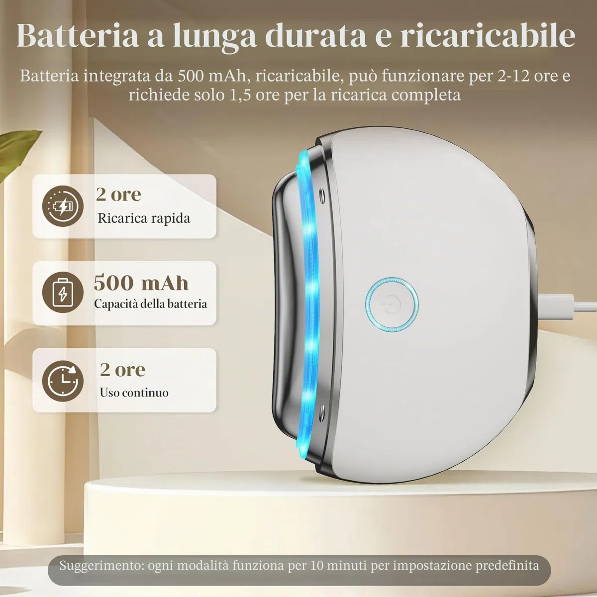 Massaggiatore Viso Lifting Elettrico Antirughe, Profey EMS Gua Sha con 4 Modi, Vibrazione e Calore, Massaggio Viso con LED Luce Rossa Blu viola, EMS Face Massager