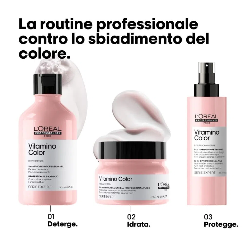 L'Oréal Professionnel Paris | Maschera professionale per capelli colorati Vitamino Color Serie Expert, Formula idratante anti-sbiadimento, 250 ml