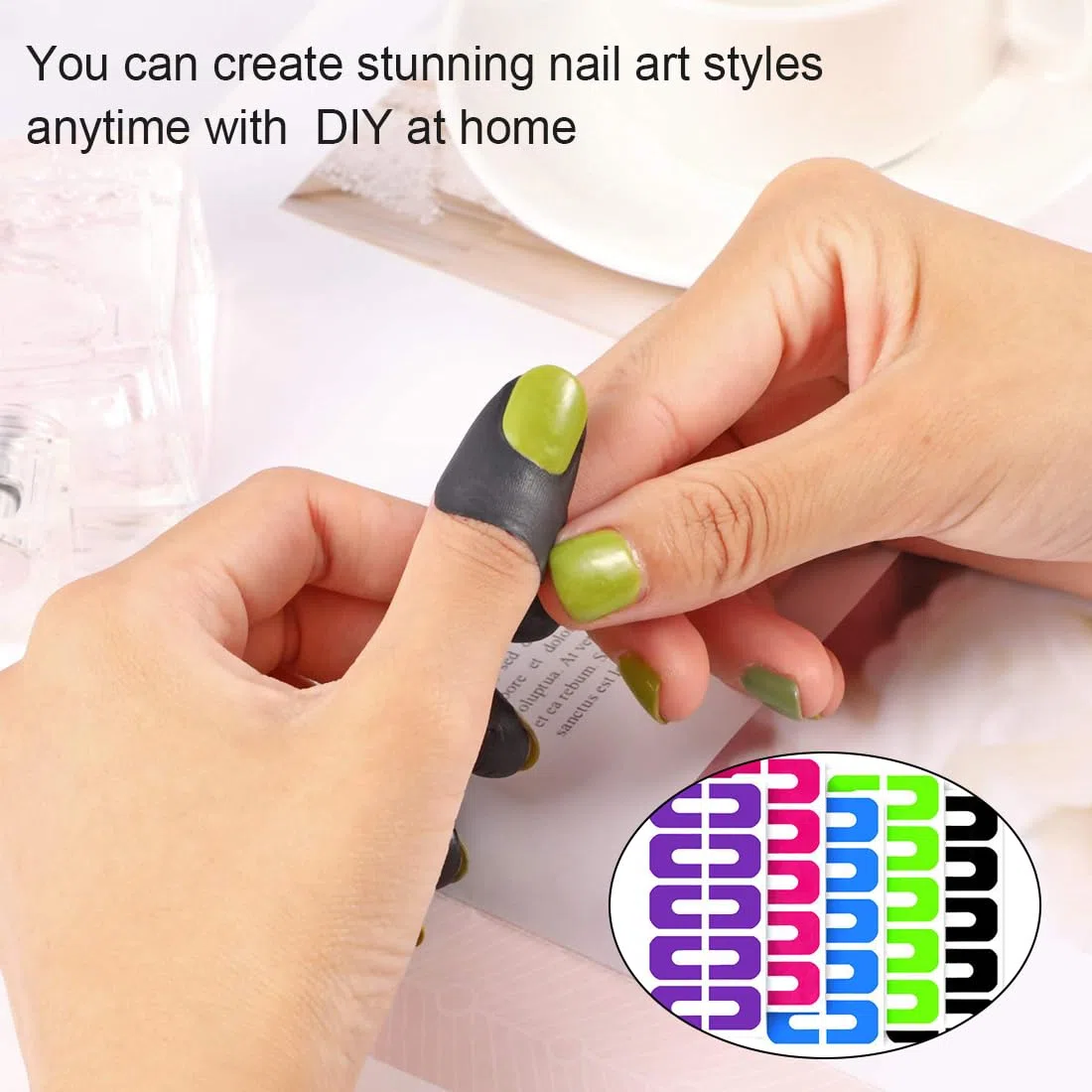 100 pezzi Nastri per unghie Usa e getta Forma di U Protettore Unghie Sticker Anti Overflow Manicure Strumento Per Protezione Dita Evitare Che Smalto Vostre Mani clip unghie nastro dita