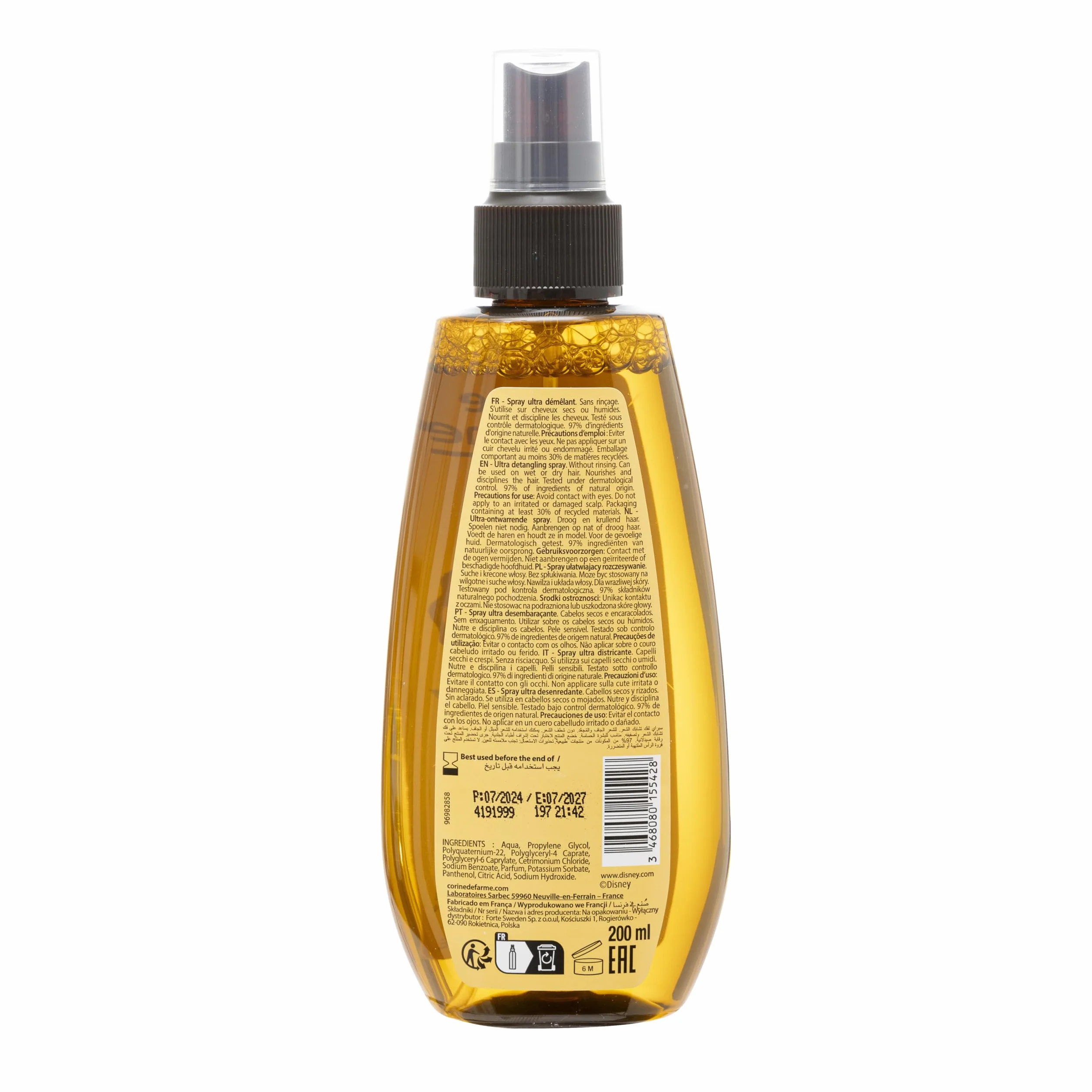 Corine de Farme - Spray Ultra Districante Disney Vaiana - Cura per Bambini - Senza Risciacquo - Formulazione Clean Beauty, Made in France - Profumo Coco