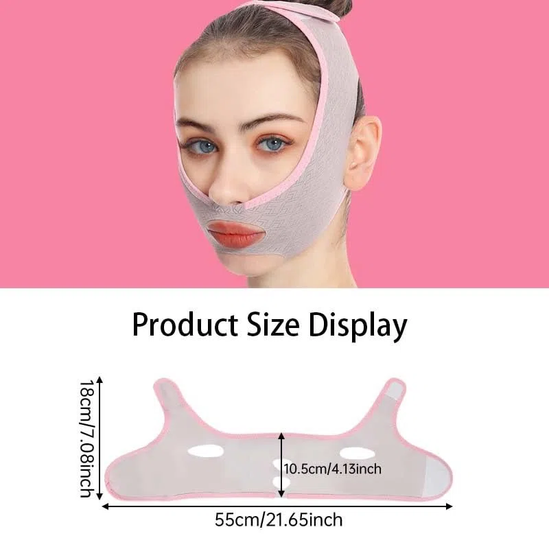 Beauty Face Contouring Sleeping Mask Chin, Riutilizzabile V Line Lifting Mask, V Line Maschere facciali, Cinghia facciale Maschera, Chin Up Maschera Viso (Rosa)