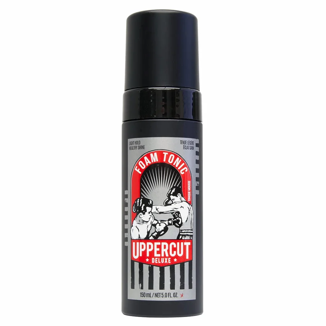 Uppercut Deluxe Schiuma Tonica, Schiuma per Capelli a Fissaggio Leggero e Lucentezza Leggera, Utilizzabile come Prodotto per lo Styling o Protezione dal Calore, Adatto a Tutti i Tipi di Capelli 150g