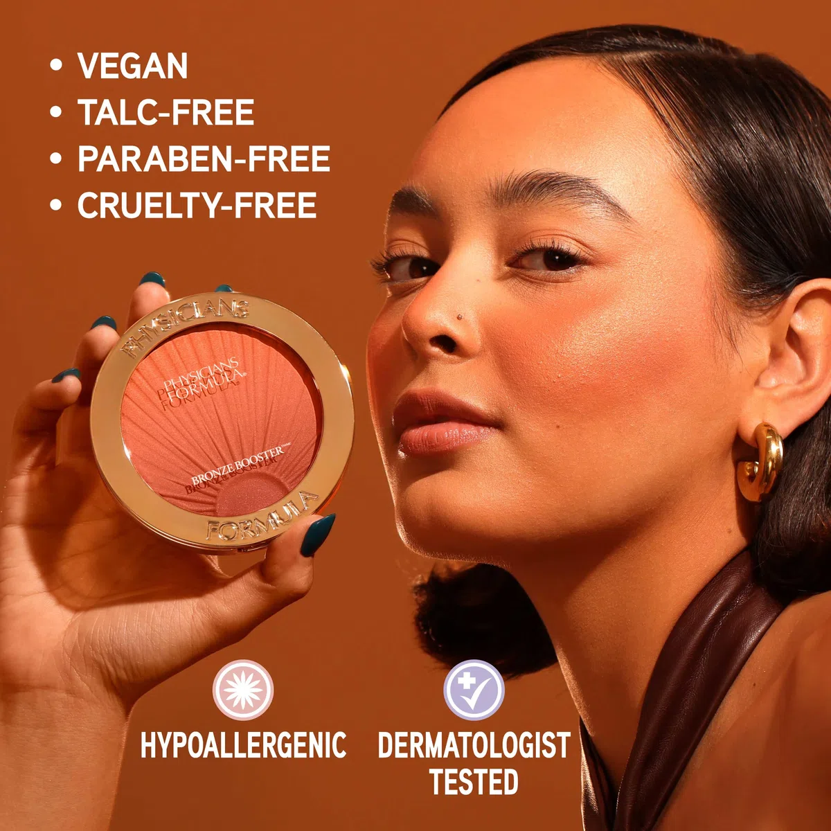 Physicians Formula, Bronze Booster Sunset Blush, Activated Pressed Blush, Creamy and Lightweight Formula, Niacinamide, Phospholipids, and Vitamins C and E, Summer Sunset