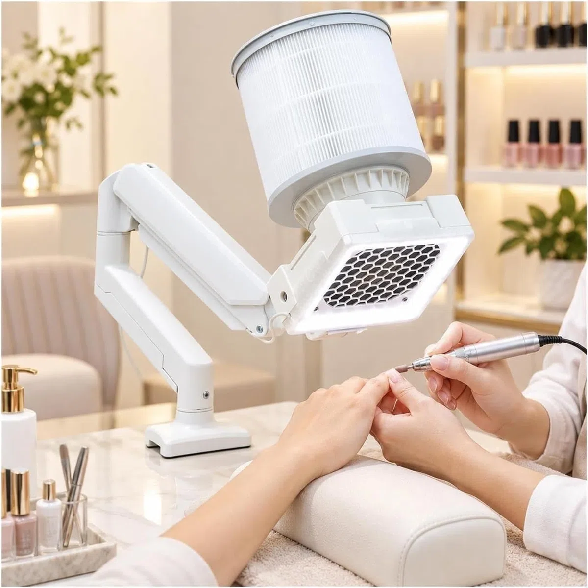 Professional Nail Dust Collector, Portable Swing Arm Nail Dust Vacuum