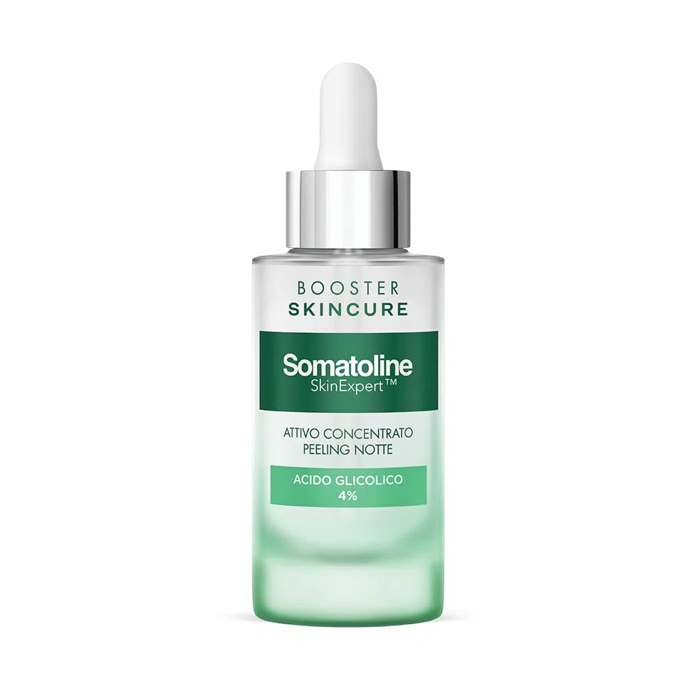 Somatoline SkinExpert, Skincure Booster Peeling Acido Glicolico 4,5%, Siero Viso Esfoliante, 30ml