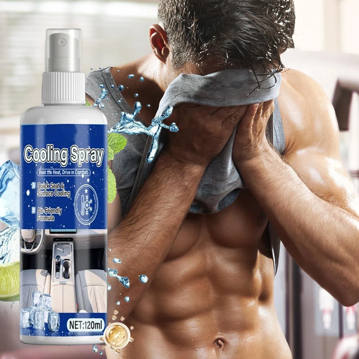 Cool Care Spray | 120ml Spray Idratante Ghiaccio | Rinfrescante per Tutto il Corpo,per campeggio spiaggia piscina sport caldo picnic festival stadio all'aperto escursionismo