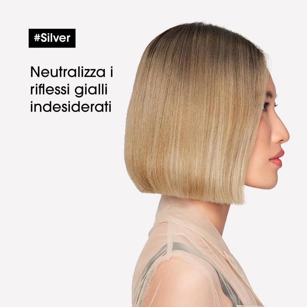 L'Oréal Professionnel Paris Shampoo Professionale per Capelli Grigi e Bianchi Silver Serie Expert, Formula Neutralizzante Anti-giallo