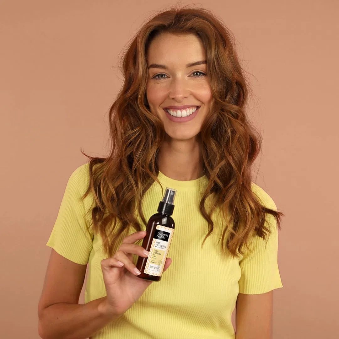 Nuggela & Sulé Protettore Capillare - Tripla Protezione: Solare, Termica e contro la Contaminazione. Con Olio di Chia 100% Organico e Naturale. 1 x 100 ml Formato Viaggio