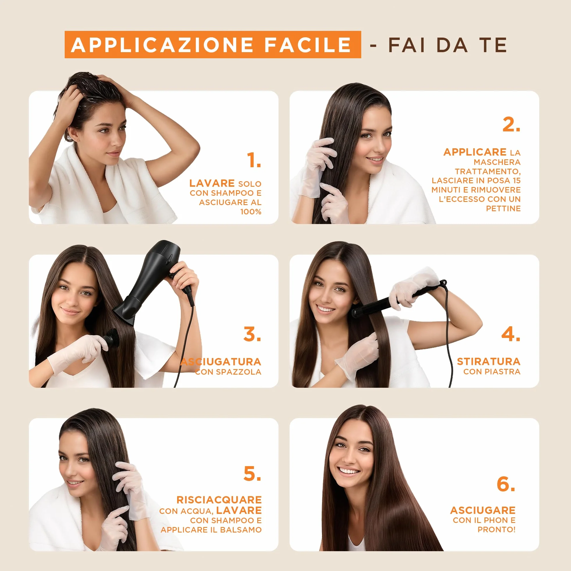 Kativa - Kit lisciante brasiliano (cheratina) con olio di argan e acido ialuronico | Trattamento Lisciante Professionale a Casa - Durata Fino a 12 Settimane - Facile da Applicare | 1 pezzo