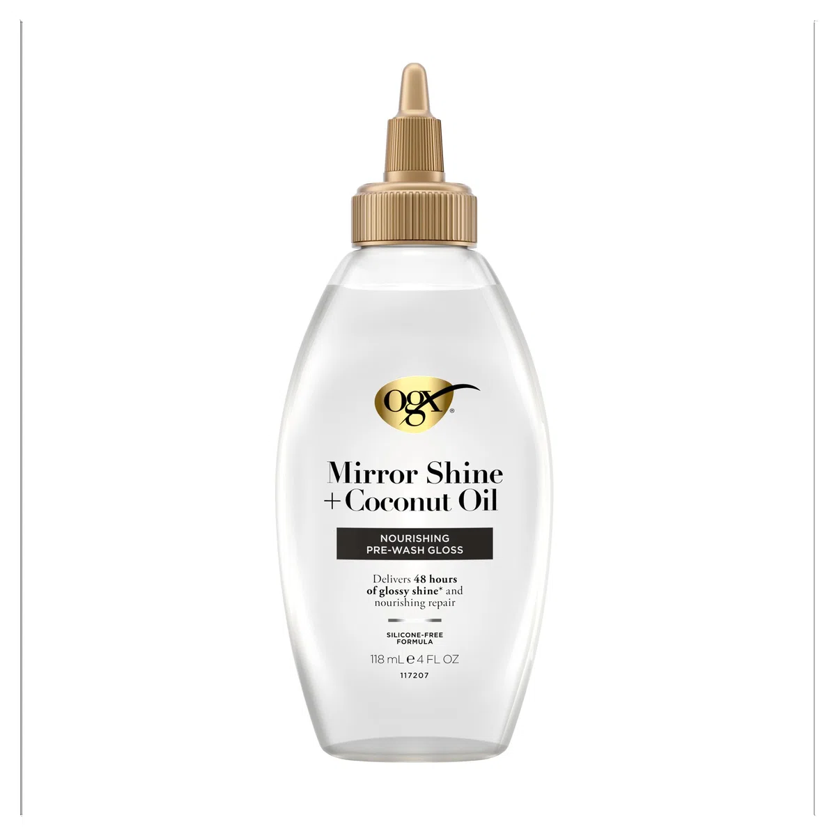OGX Mirror Shine + olio di cocco nutriente pre-lavaggio lucido 118 ml