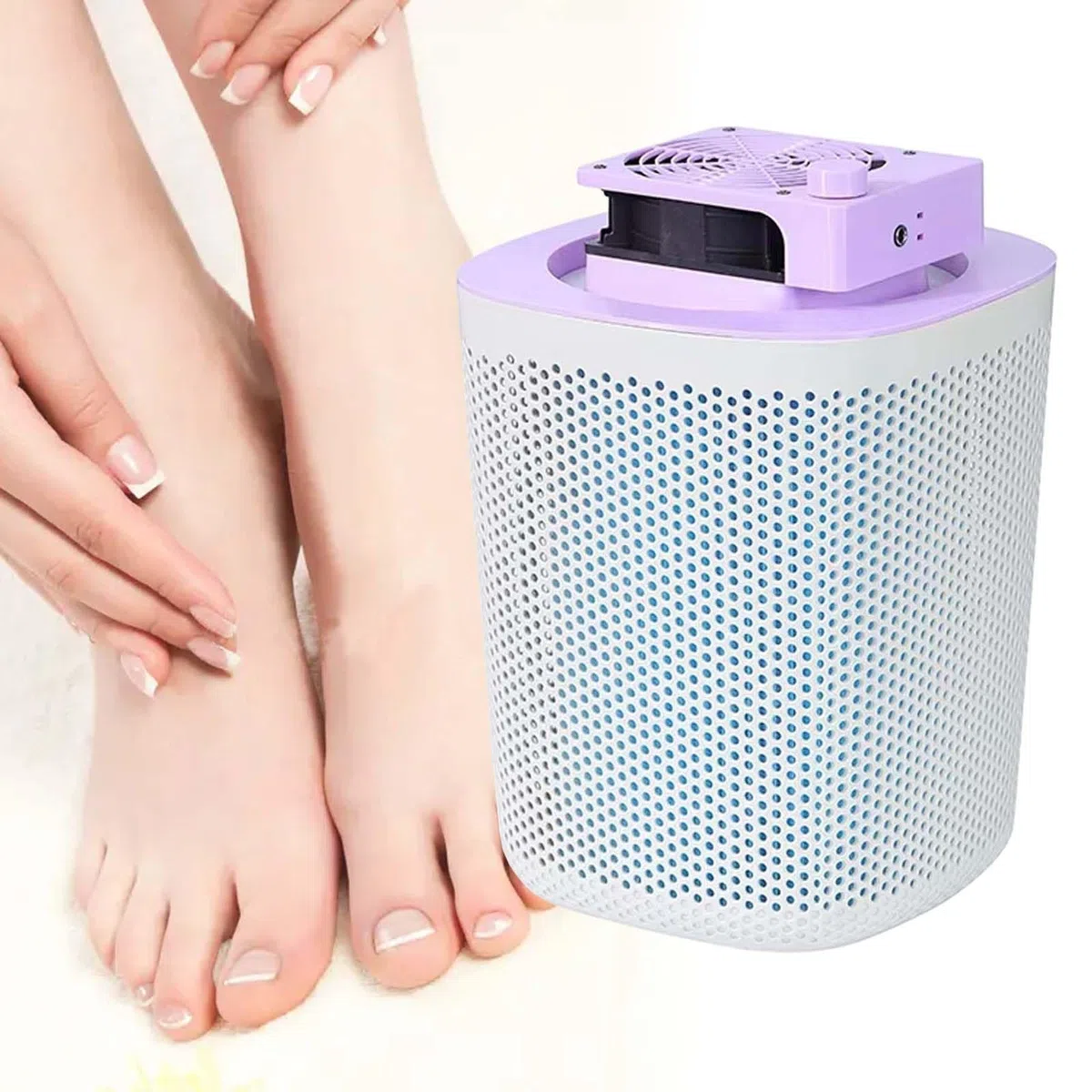 MRKU Aspiratore per Polvere di Fresa per Unghie con Filtro Lavabile, aspirazione silenziosa, aspirapolvere per Manicure, Ventola a Pedale da 40 W, Controllo Intelligente a 3 velocità, Adatto