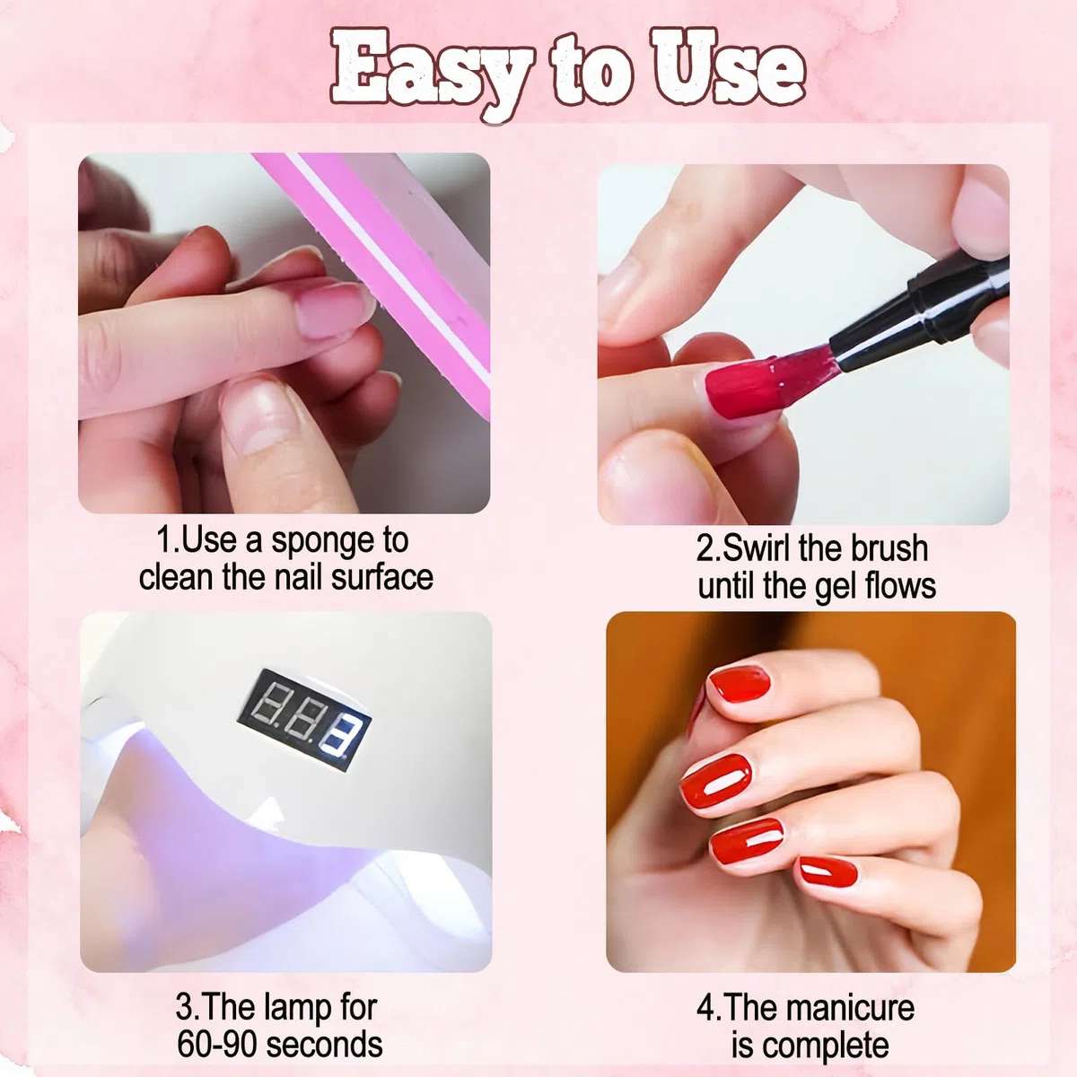 Penna per unghie, penna per smalto - 6 colori per set, pennas per smalto 3 in 1 ad asciugatura rapida per donna (6 Pcs-D)