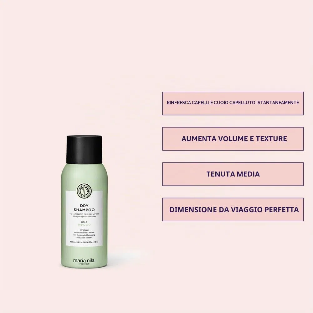 Maria Nila Shampoo Secco, Ravviva i Capelli Grassi e Dona Volume ai Capelli Sottili, Prodotto 100% Vegano e Senza Solfati/Parabeni