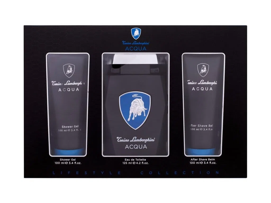 Tonino Lamborghini Acqua Set Regalo 3 Pezzi Eau De Toilette 125ml - Gel Doccia 100ml - Balsamo Dopobarba 100ml