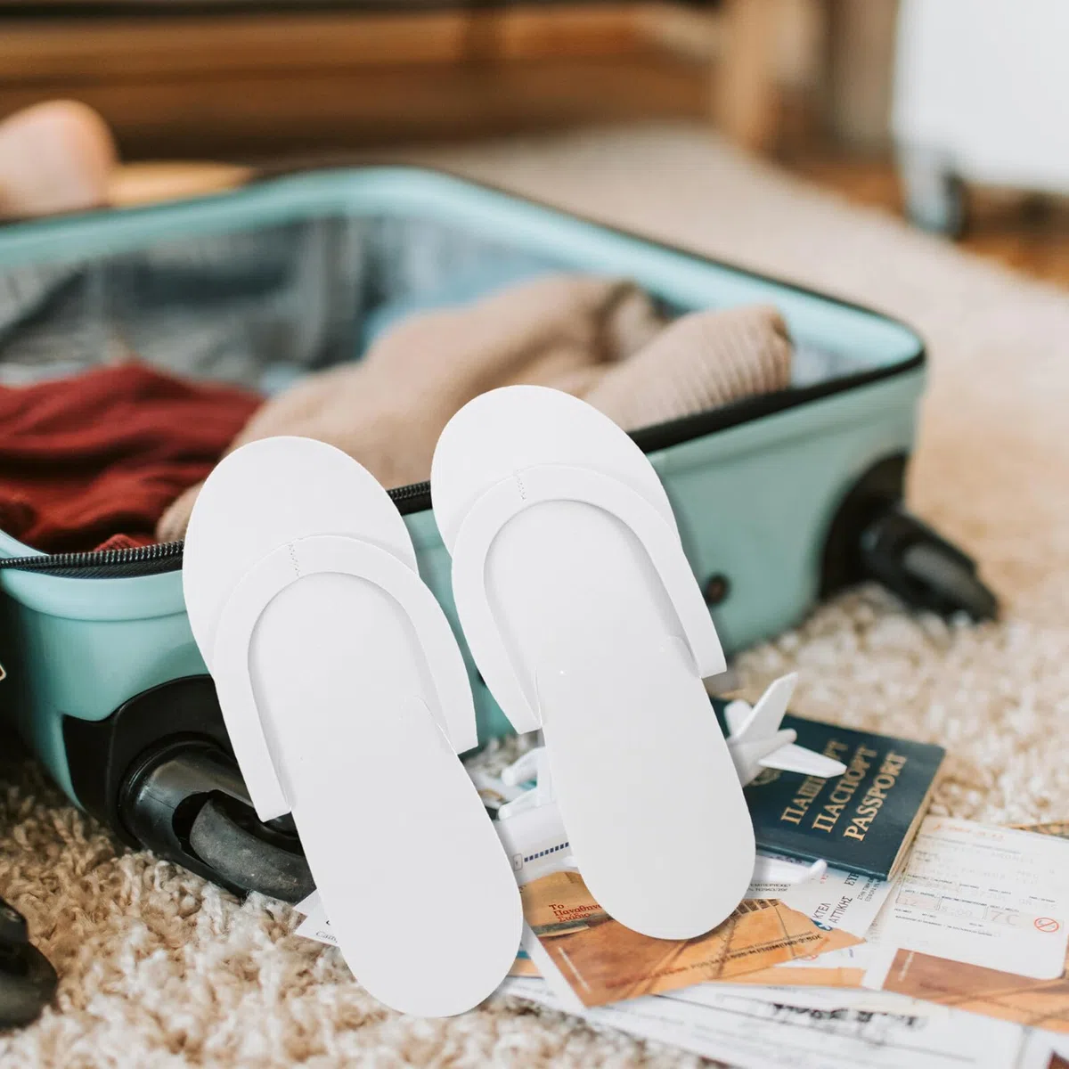Yardenfun Ciabatte Usa e Getta Pieghevoli in EVA Antiscivolo per Donna e Uomo Pantofole da Doccia Rapide da Asciugare per Hotel Viaggi Spa e Casa Comode e Igieniche per Ospiti e
