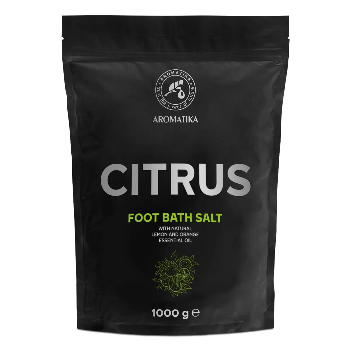 Sale per Pediluvio di Agrumi 1000g - Pediluvio al Sale Marino Naturale - Sali da Pediluvio con Olio Naturale di Limone e Arancia - Pediluvio - Unghie - Pedicure - Sali Profumati da Bagno