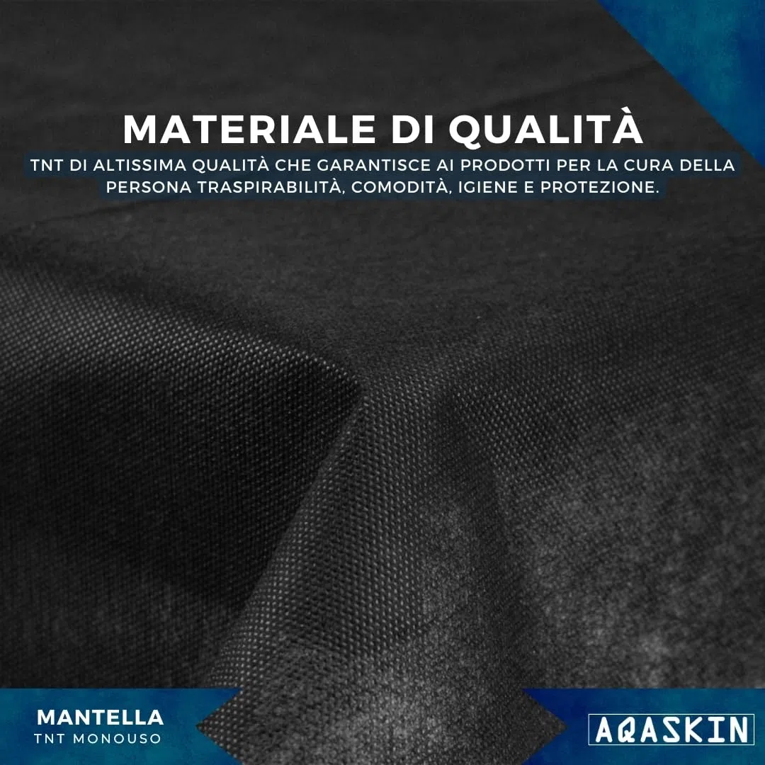 Mantelle Monouso Parrucchiere in TNT 30gr/m2 - SCONTI QUANTITà - Confezionate singolarmente - Dimensioni 130x120cm - Confezioni da 20pz - Chiusura a Fettuccia