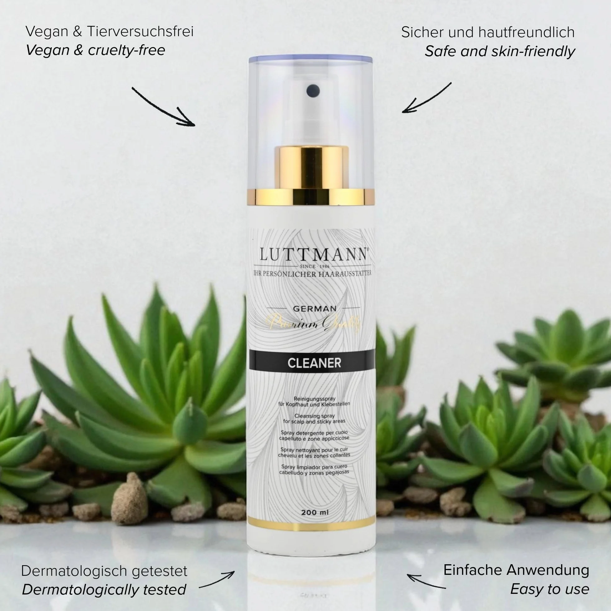 Solvente per bonding – Solvente per tape extensions – Detergente spray per cuoio capelluto – Adesivo – Made in Germany e dermatologicamente testato