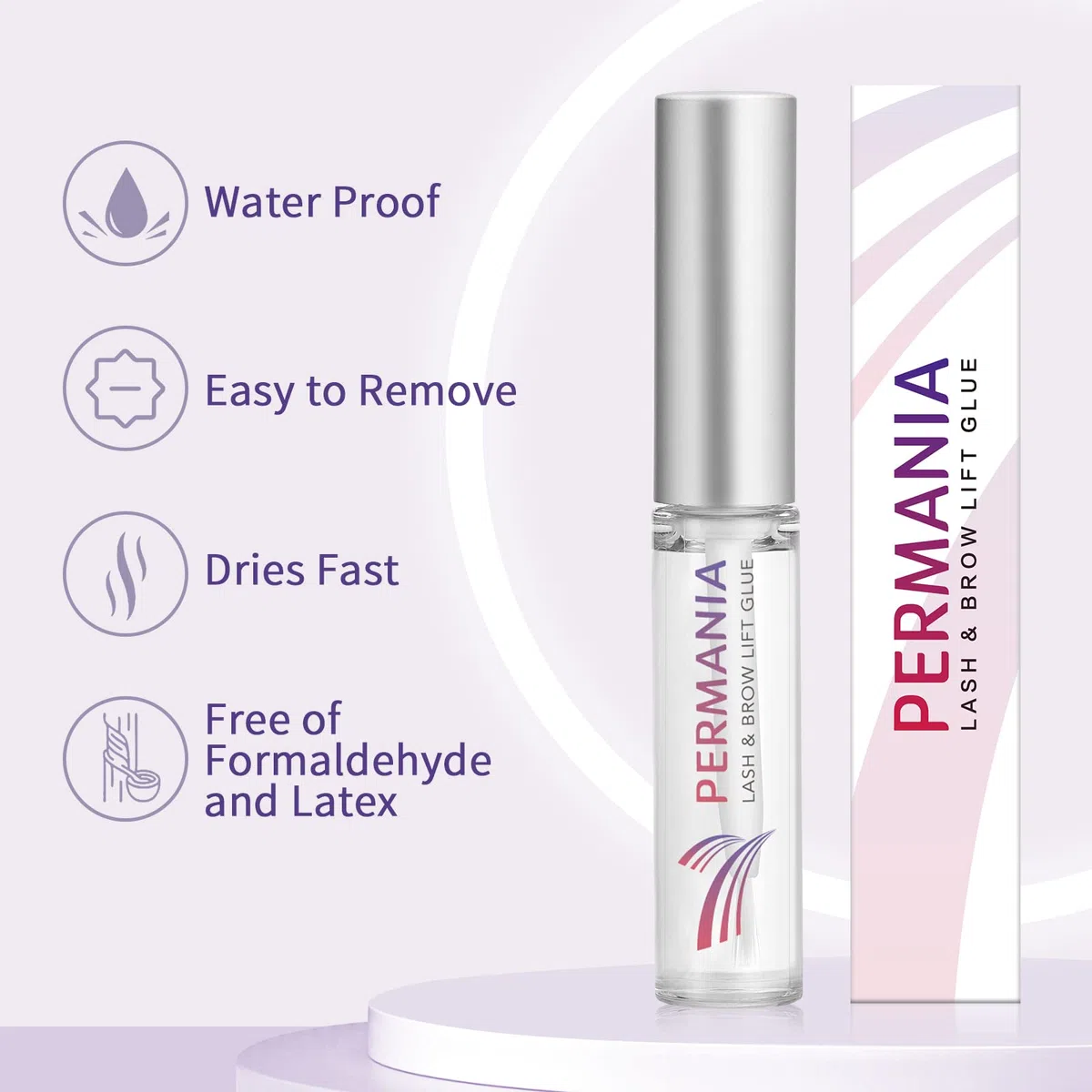 PERMANIA Colla per il sollevamento delle ciglia, Lash Lift Glue, Colla per ciglia, Impermeabile, Asciugatura rapida, Nessun cattivo odore, Dura 6 settimane (7 ml)