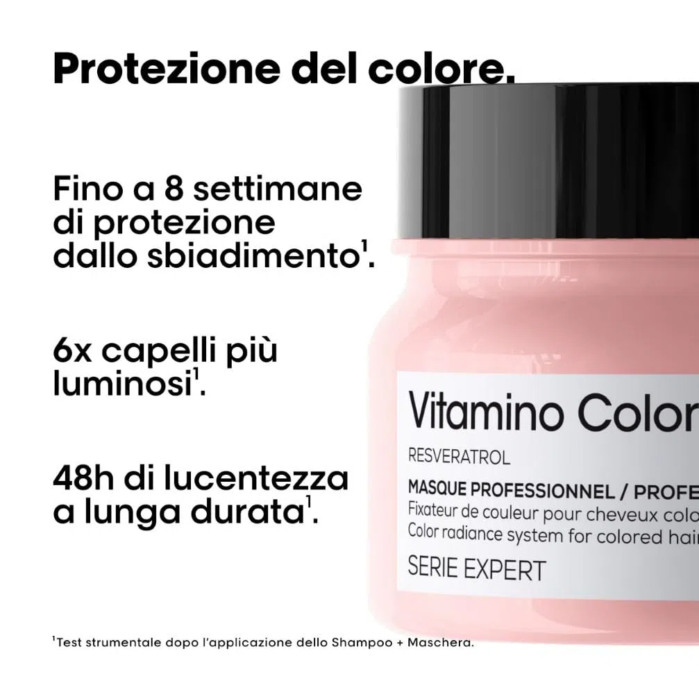 L'Oréal Professionnel Paris | Maschera professionale per capelli colorati Vitamino Color Serie Expert, Formula idratante anti-sbiadimento, 250 ml