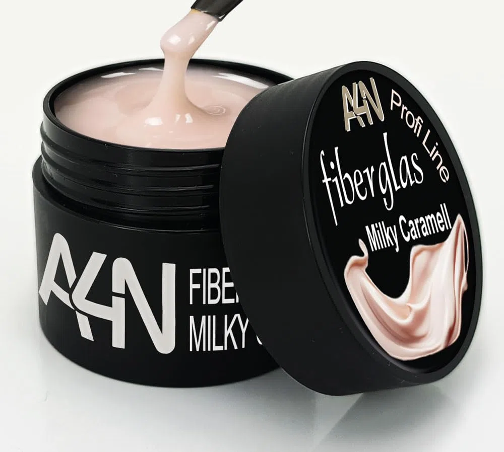 Gel modellante in fibra di vetro con strisce in fibra di vetro estremamente stabile, 15 ml (MILKY CARAMELL)