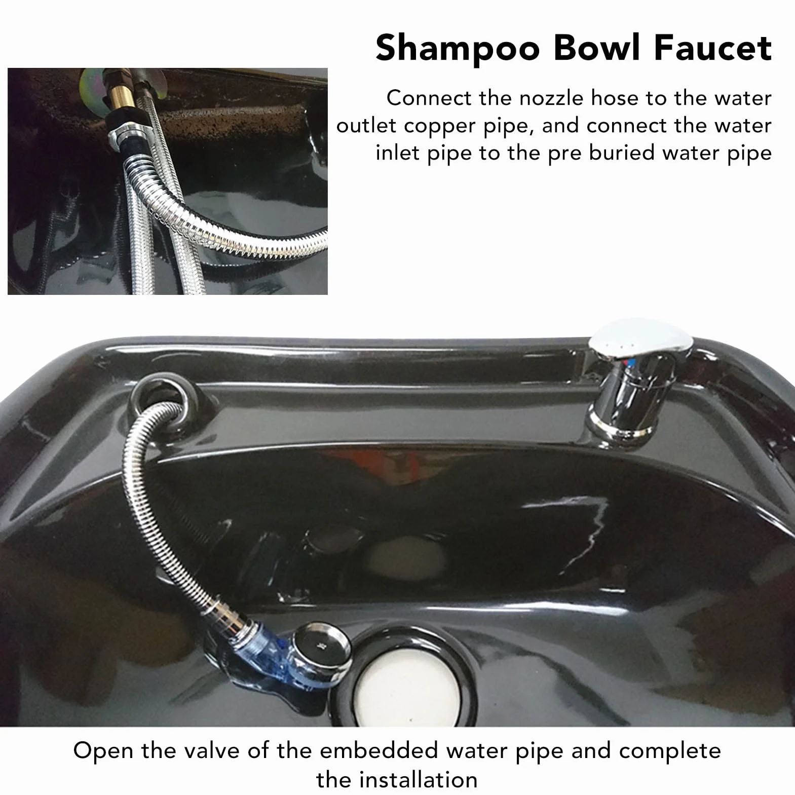 Rubinetto per Lavabo per Shampoo da Salone, Valvola Miscelatrice in Metallo Tubo per Rubinetto per Ciotola per Shampoo Professionale per Lettino per Shampoo per Parrucchiere