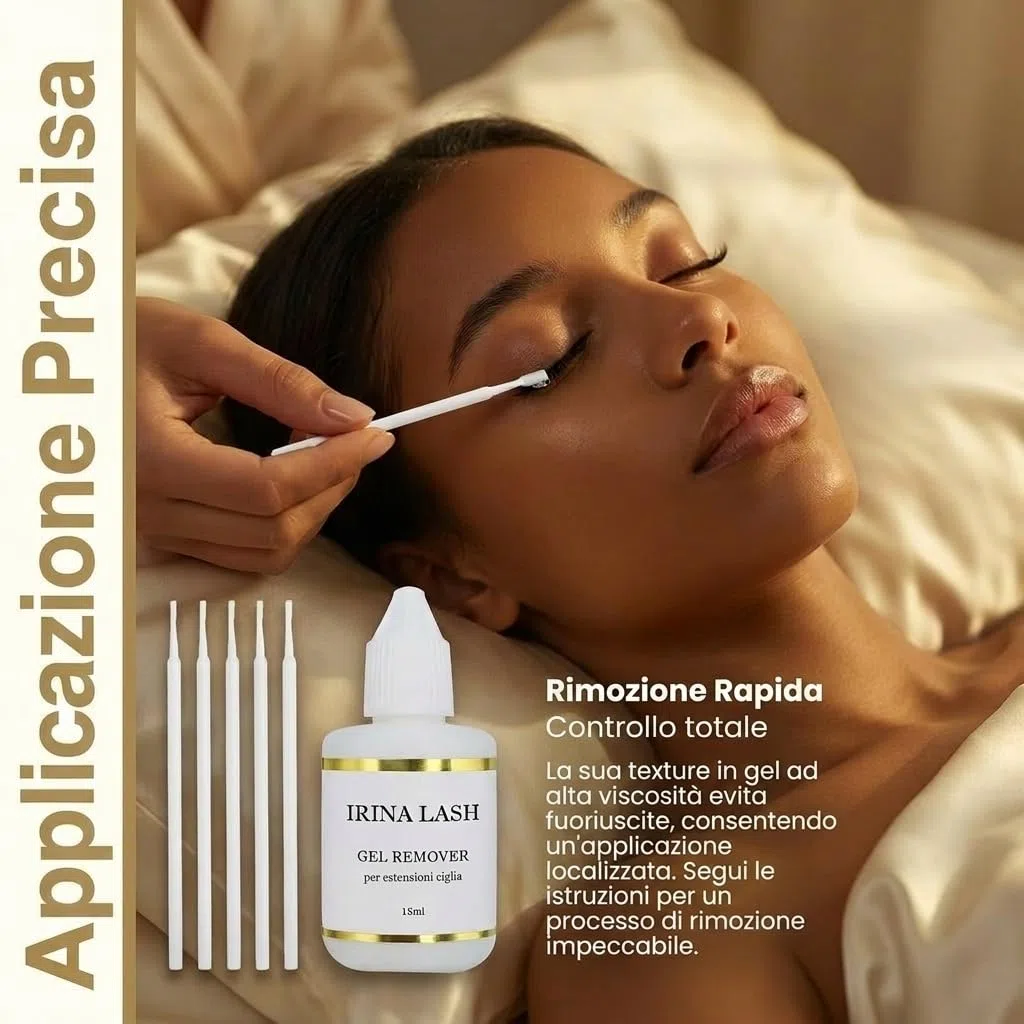 Gel Remover Ciglia Presto che rimuove ogni ciglia singolarmente Registrazione Sanitaria 15 ml Trasparente - Irina Lash