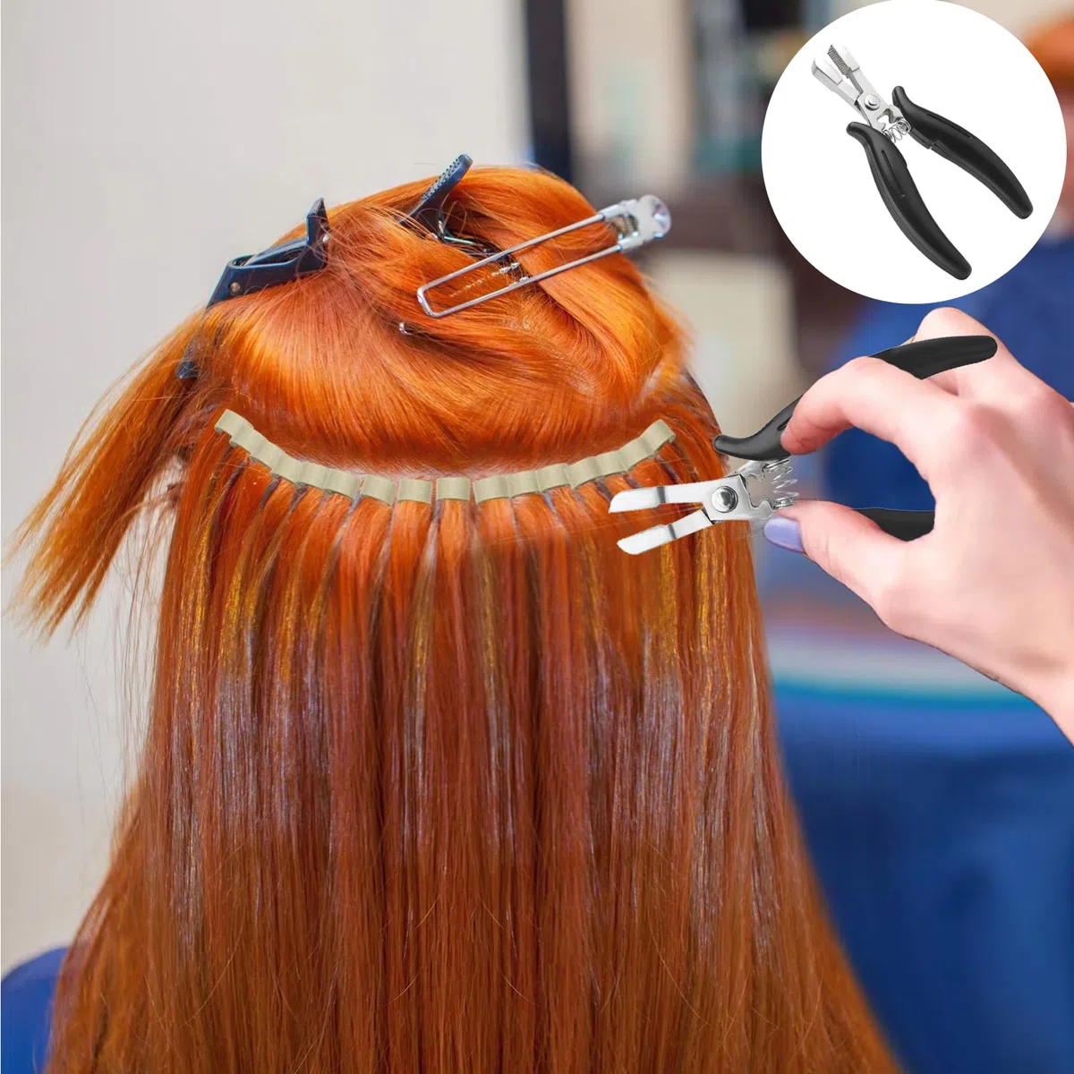 Pinze per extension, solvente per extension, rimozione di extension, strumento di estensione dei capelli, pinza per extension per bonding extension