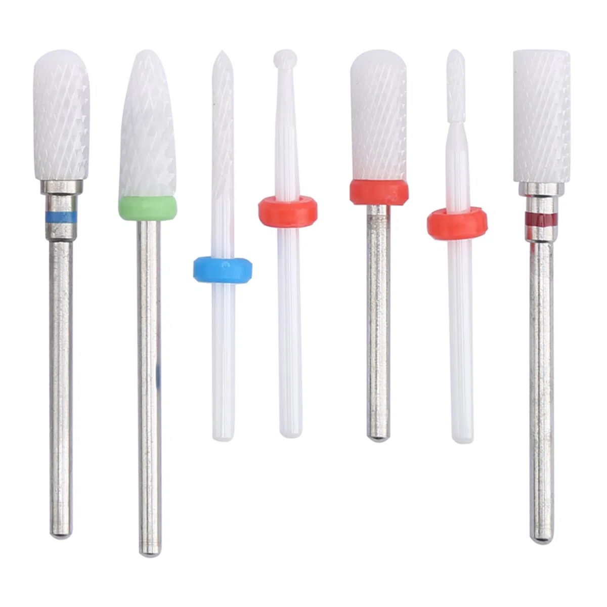 Set di 12 Punte per Trapano per Unghie in Ceramica, Punta per Trapano per Unghie in Ceramica per Smerigliatrice Elettrica, Set di Punte per Trapano per Unghie per Unghie in Gel