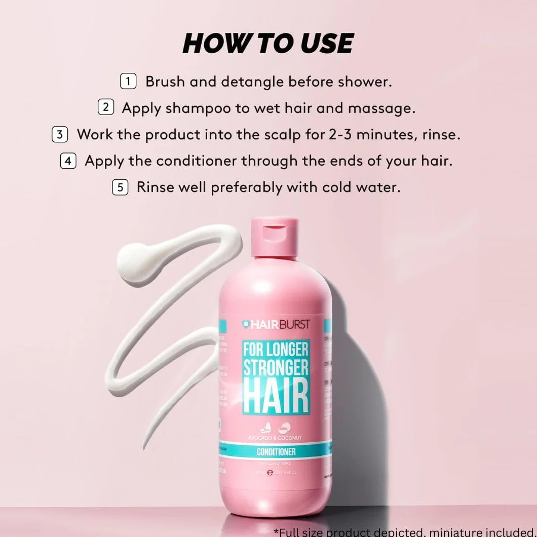 HAIR BURST Balsamo da viaggio per donne — Balsamo da vacanza per la perdita - Stimola la crescita sana dei capelli - Cresci capelli più lunghi e splendidi - Mini 60ml