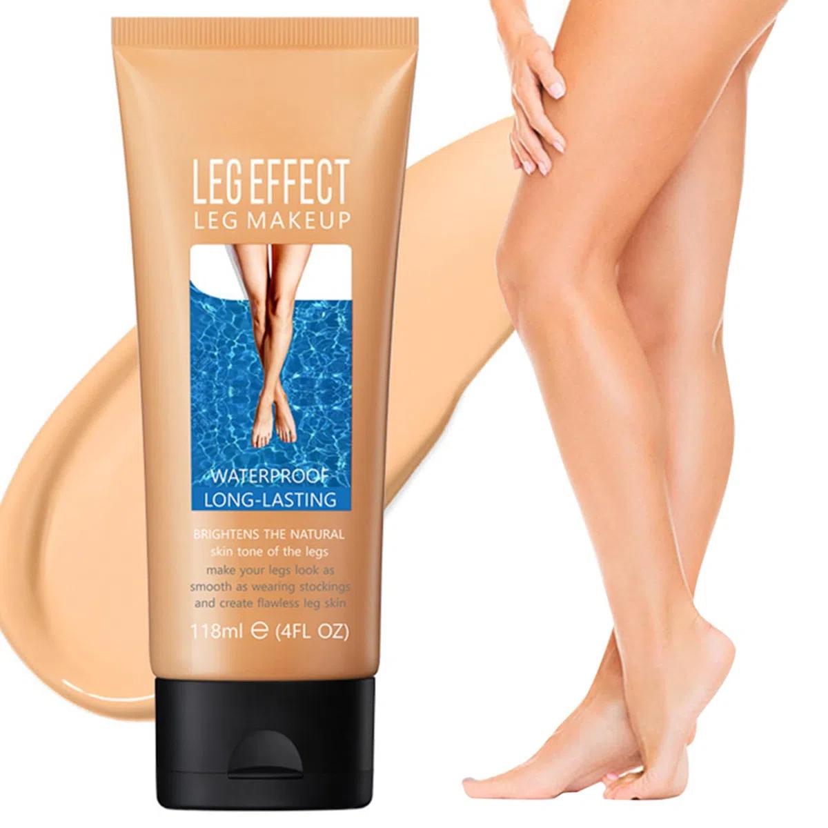 Trucco per Gambe Impermeabile Senza Trasferimento - Lozione per Il Trucco delle Gambe,Trucco Impermeabile per Le Vene Varicose,Fondotinta Impermeabile per Coprire Cicatrici Su Gambe E Corpo (2#)