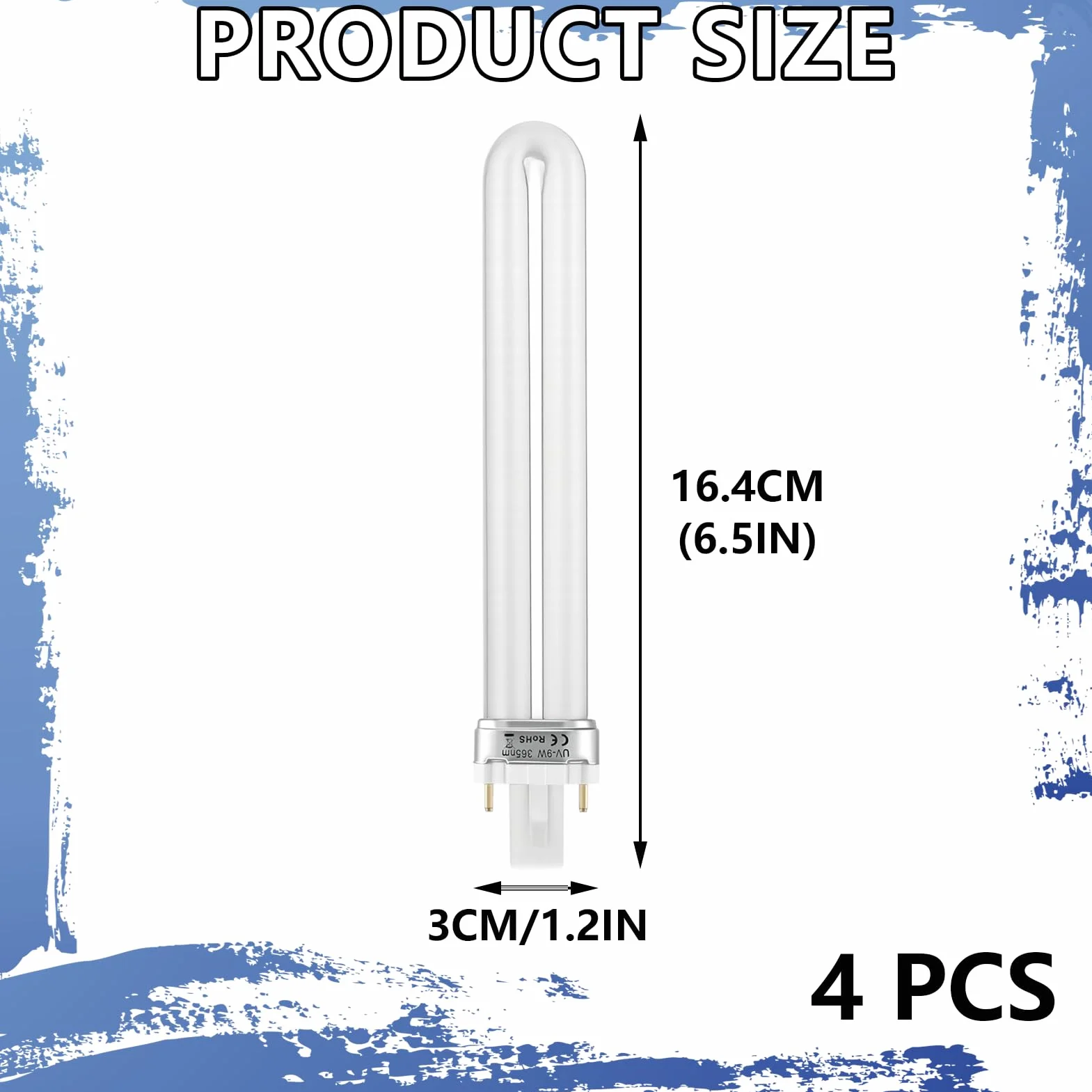 4 lampadine di ricambio per asciugatrice per unghie, 9 W, 365 NM, tipo elettronico, lampade UV per unghie in gel, luce a U V per unghie fai da te