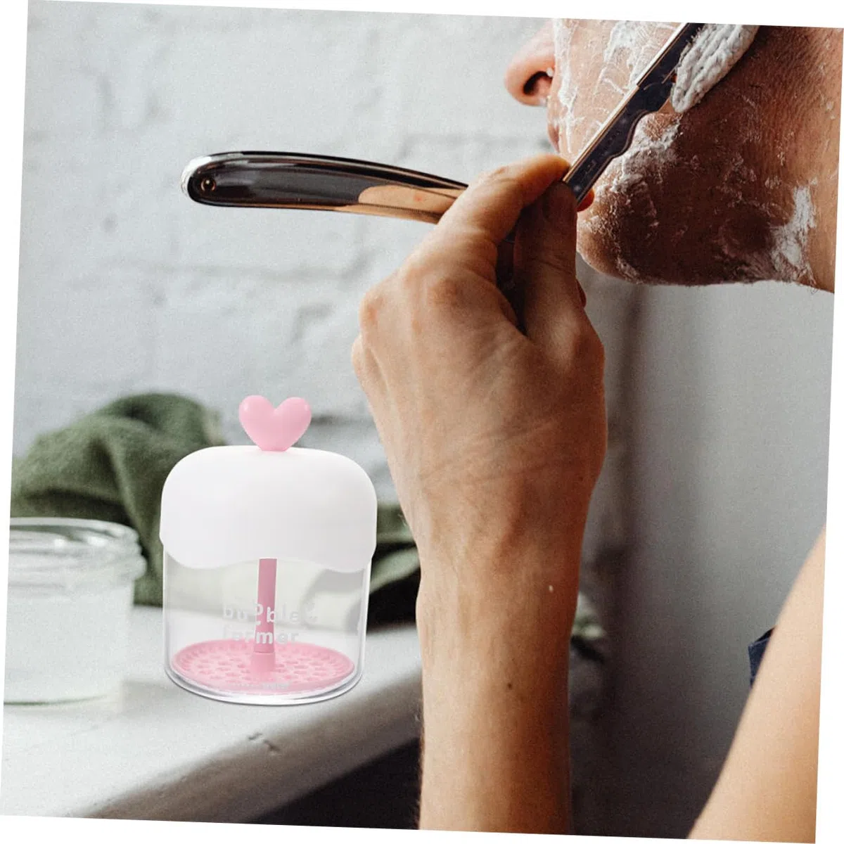 Sapone Versatile a e di Cuore di Schiumogeno Distributore Forma 2 Trasparente in Plastica Pezzi Pulizia Rapida Struttura a Compressione Unica Uso per Viso