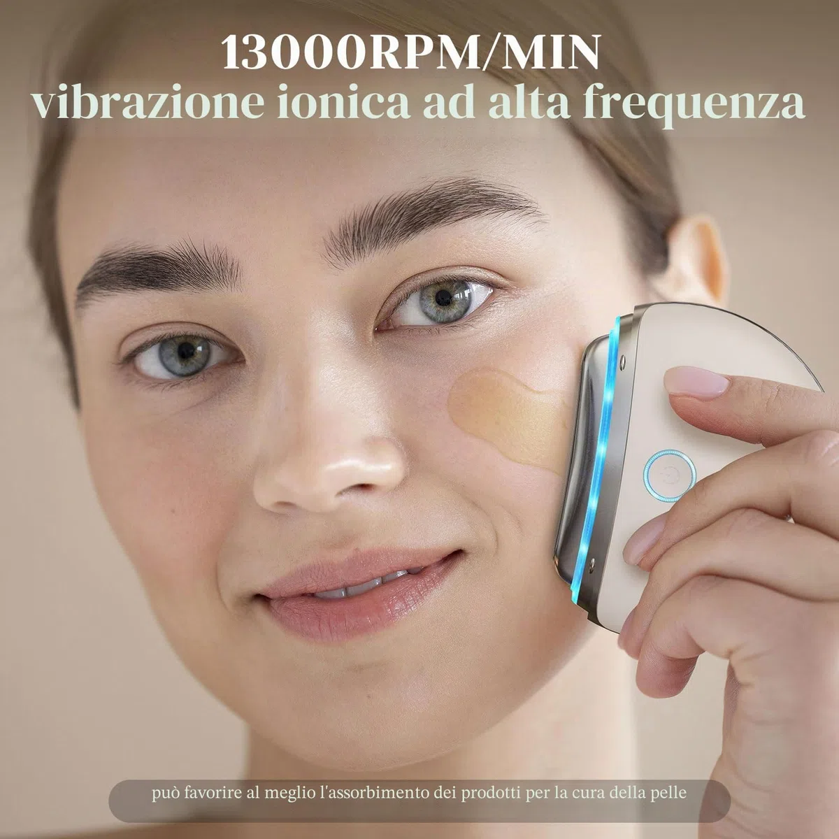 Massaggiatore Viso Lifting Elettrico Antirughe, Profey EMS Gua Sha con 4 Modi, Vibrazione e Calore, Massaggio Viso con LED Luce Rossa Blu viola, EMS Face Massager