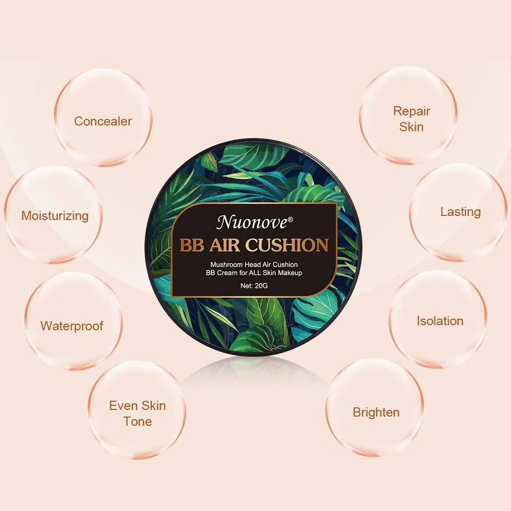 Mushroom Head Air Cushion BB Cream, Crema Fondotinta Liquido, Coprente imperfezioni copertura fondotinta illuminante, correttore duraturo idratante