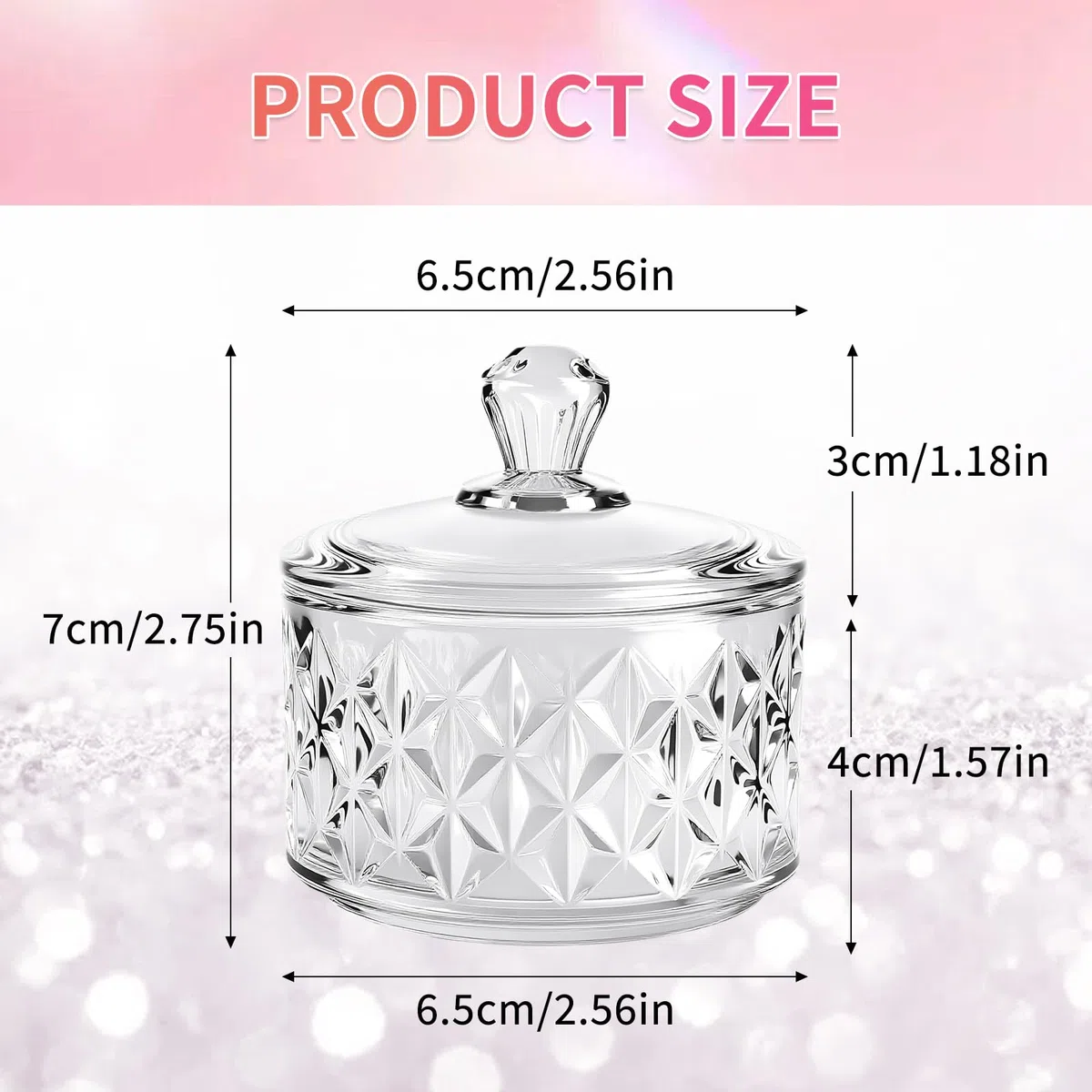 BQAN Crystal Dappen Dish con coperchio – 60 ml professionale acrilico liquido contenitore per nail art & monomero – piatto rotondo in vetro trasparente per uso salone