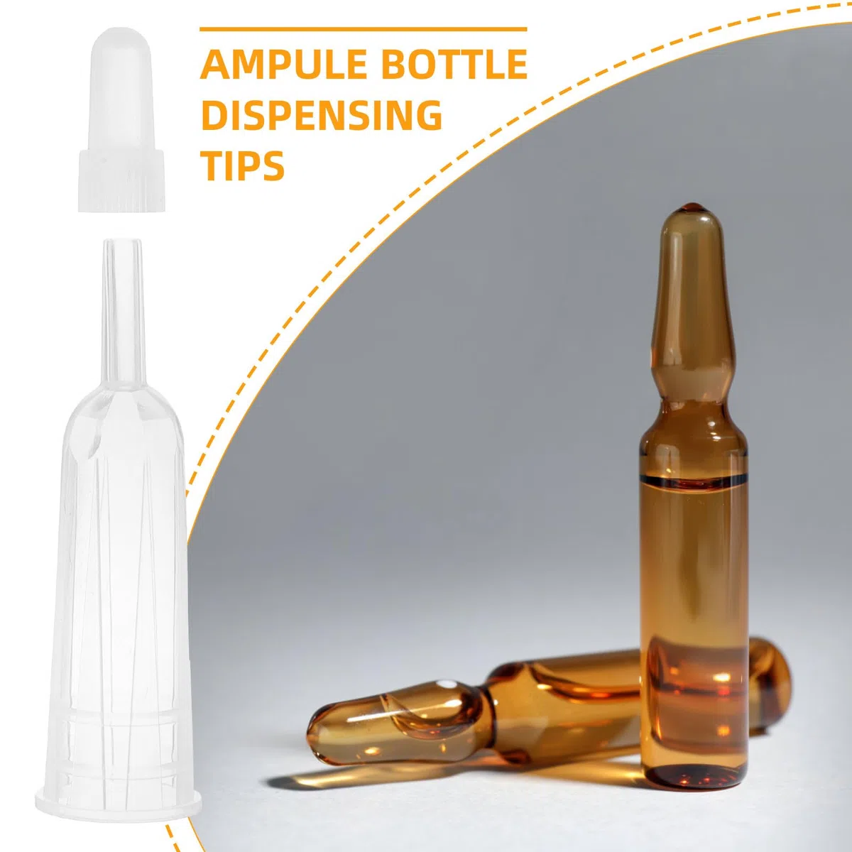 FOMIYES 50 Pezzi Applicatori Per Fiale Trasparenti, Tappi Di Protezione Per Ampolle Da 1-3Ml, Strumenti Di Dispensa Liquidi Per Uso Medico E Domestico