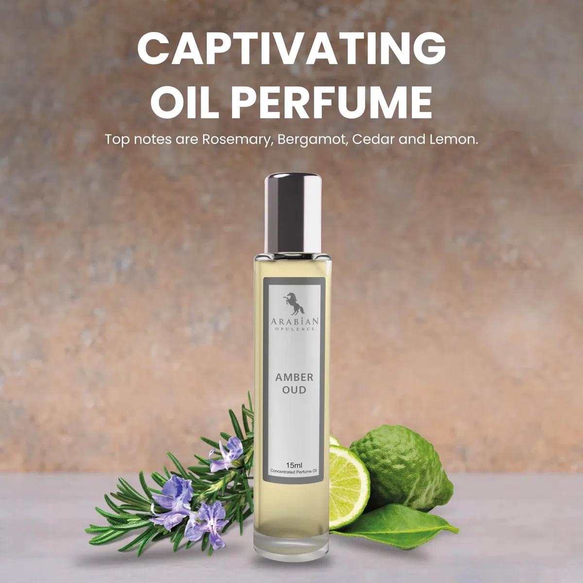 Arabian Opulence FR5 AMBER OUD - Olio profumato roll-on, profumo concentrato per il corpo, profumo a base di olio a lunga durata, unisex, formato da viaggio, senza alcool (15 ml)